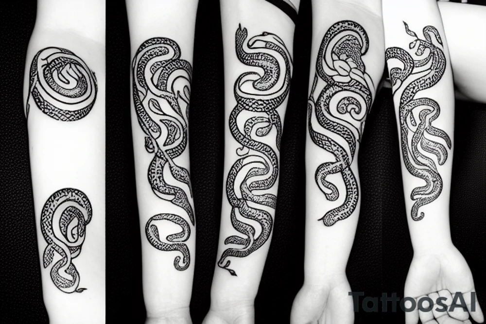 A snake and a flower tattoo idea