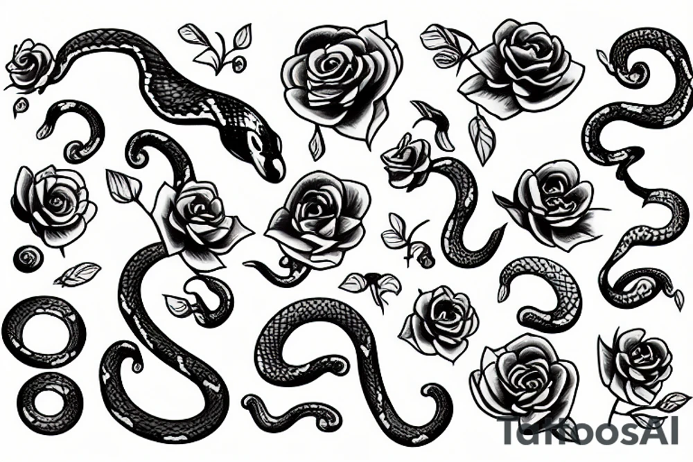 A snake and a flower tattoo idea
