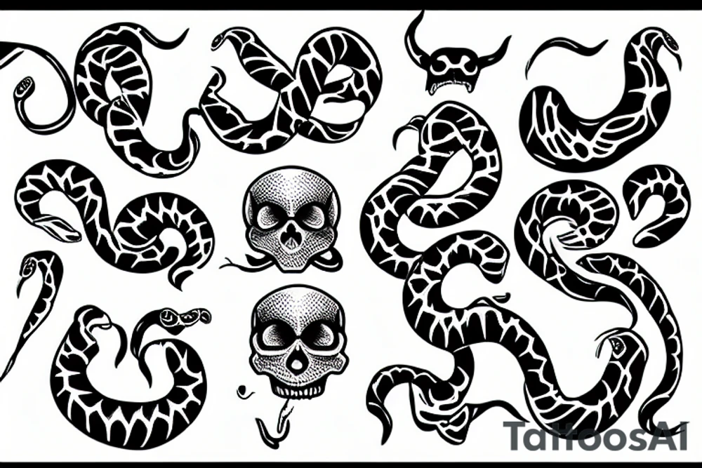 Skull snake. tattoo idea