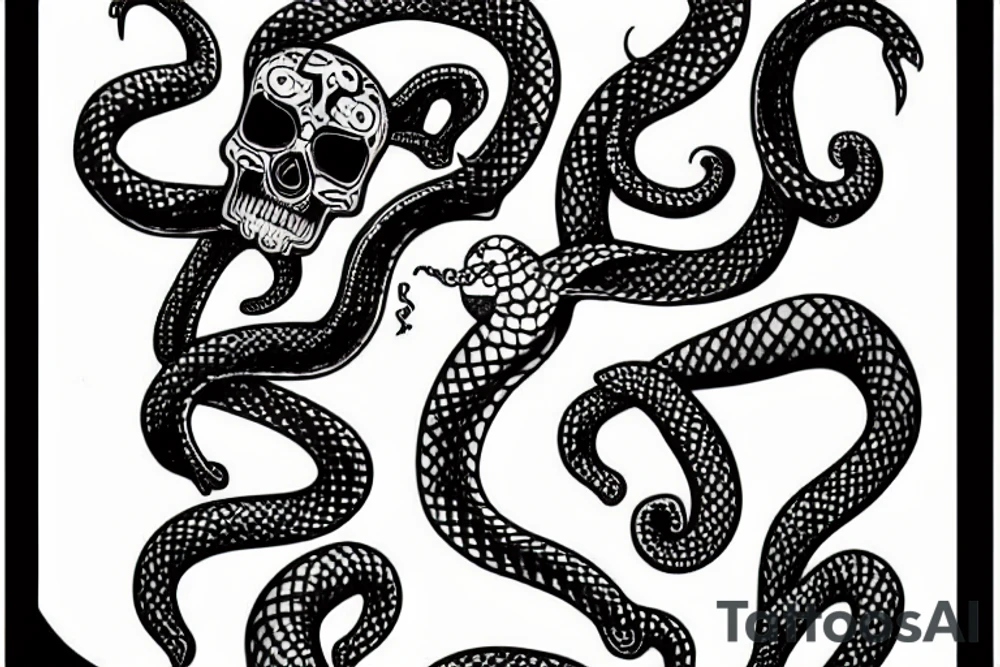 Skull snake. tattoo idea