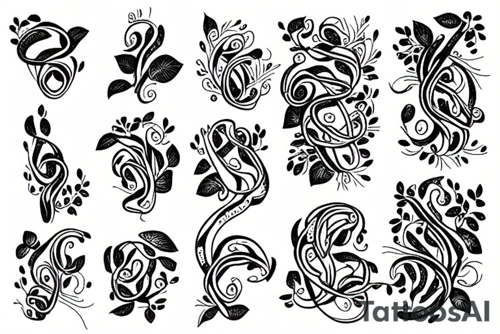 Snake flower tattoo idea