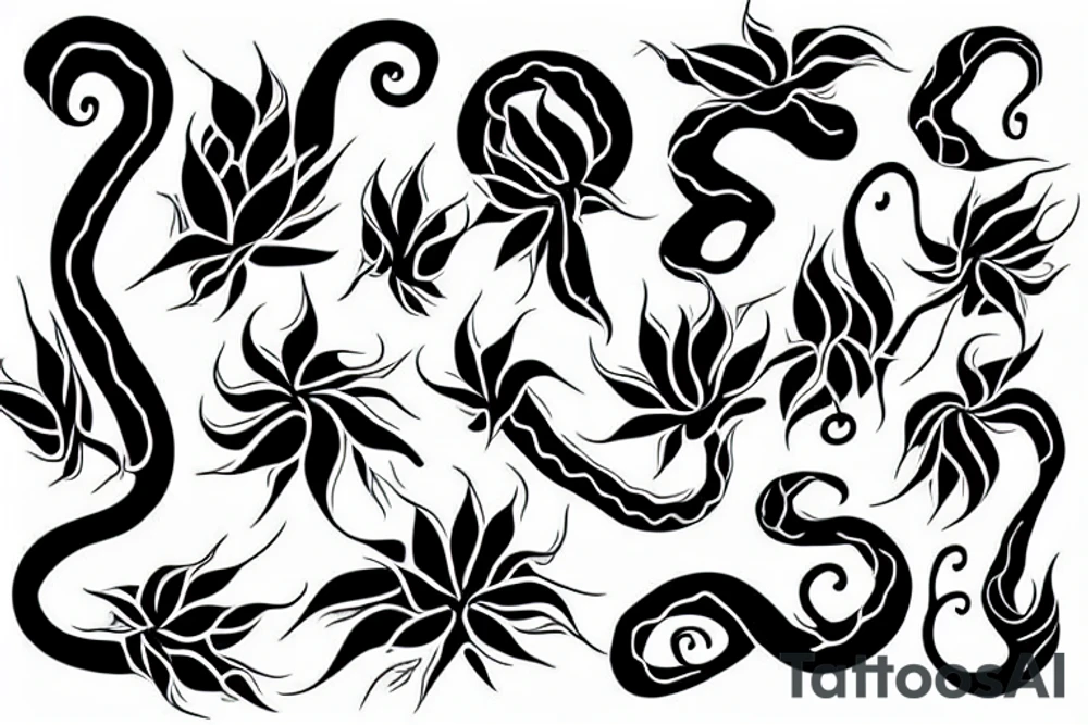 Snake flower tattoo idea