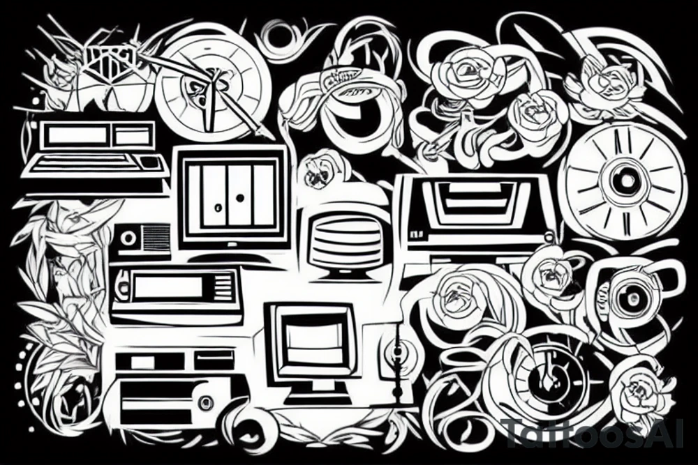 old computer tattoo idea