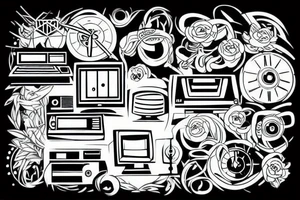 old computer tattoo idea
