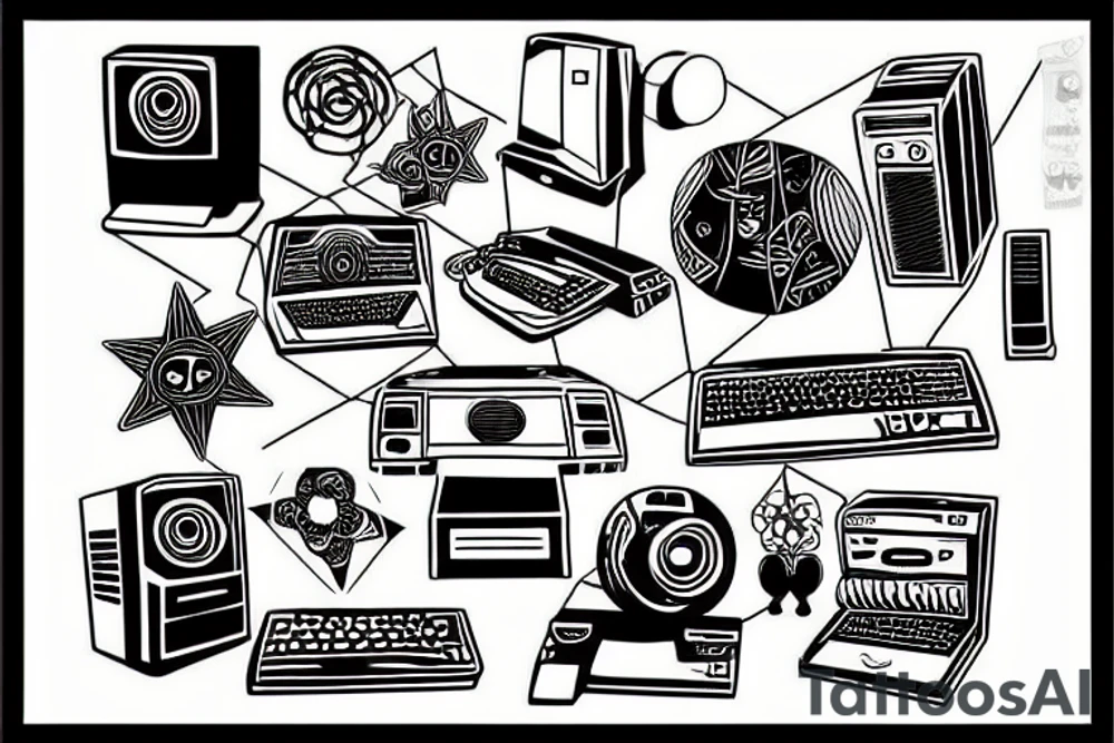 old computer tattoo idea