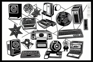 old computer tattoo idea