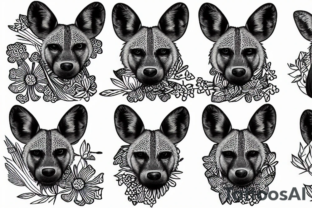 african wild dog tattoo idea
