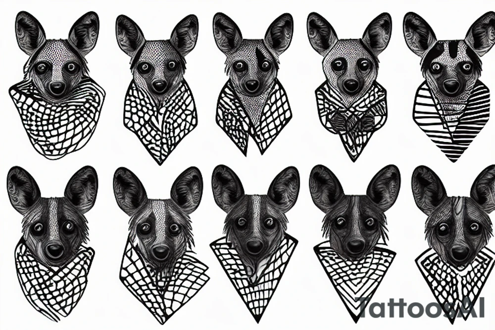 african wild dog tattoo idea