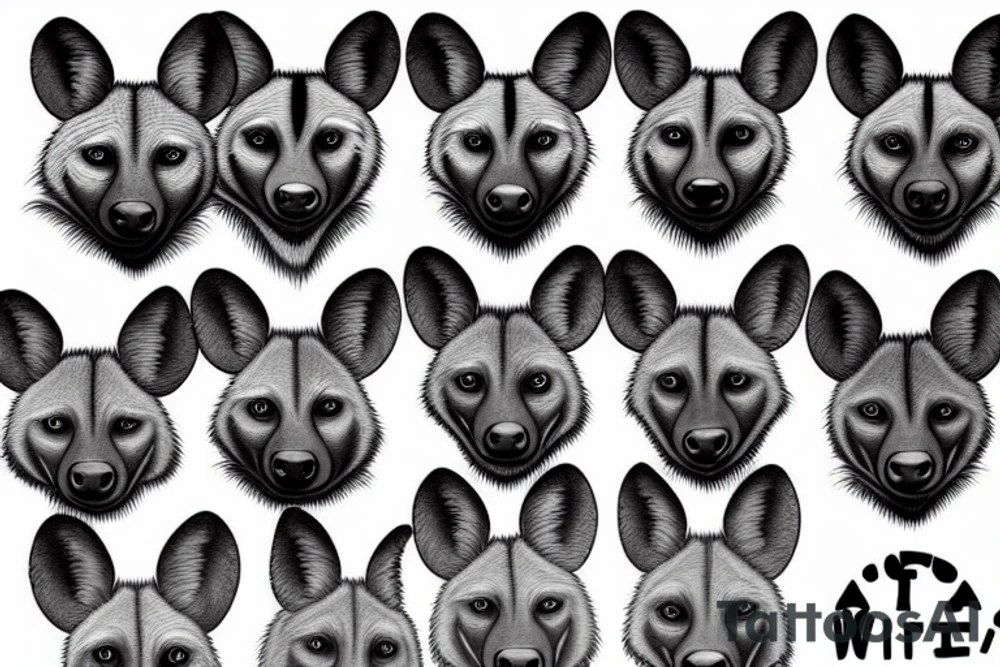 african wild dog tattoo idea