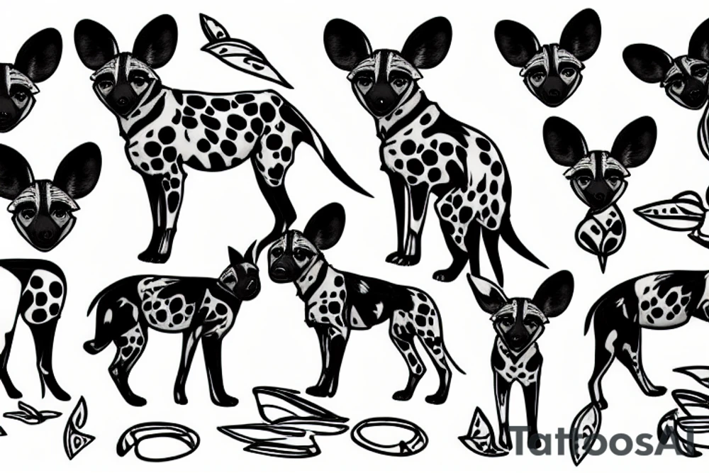 african wild dog tattoo idea