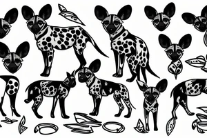 african wild dog tattoo idea