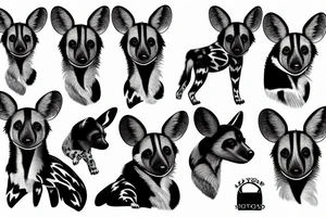african wild dog tattoo idea