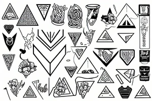 outline triangle pice of waffle cake tattoo idea