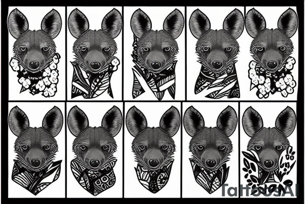 african wild dog tattoo idea