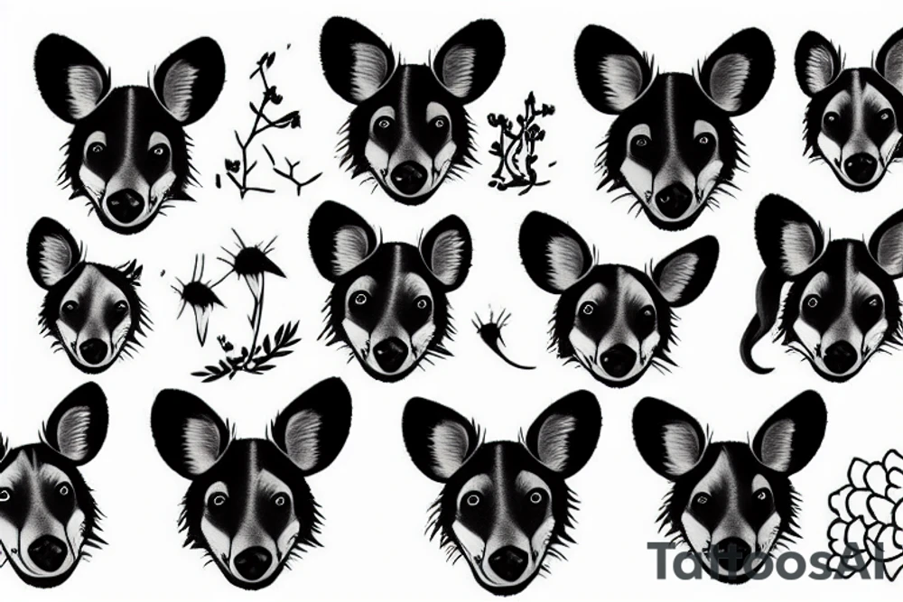 african wild dog tattoo idea