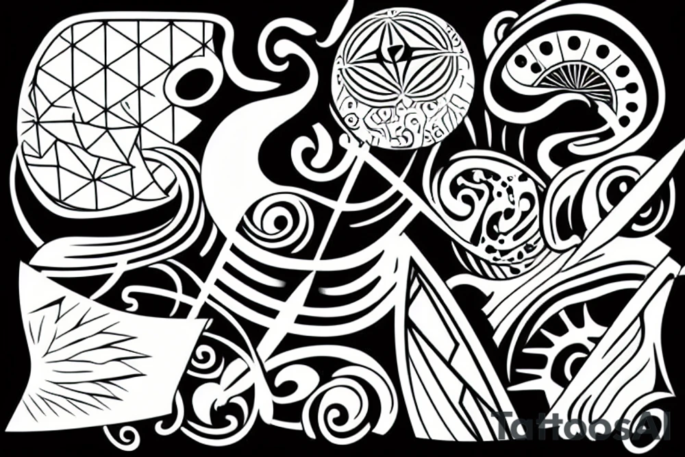 surfing tattoo idea