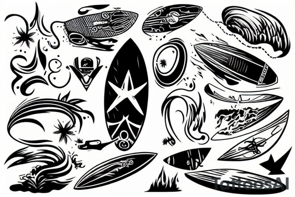 surfing tattoo idea