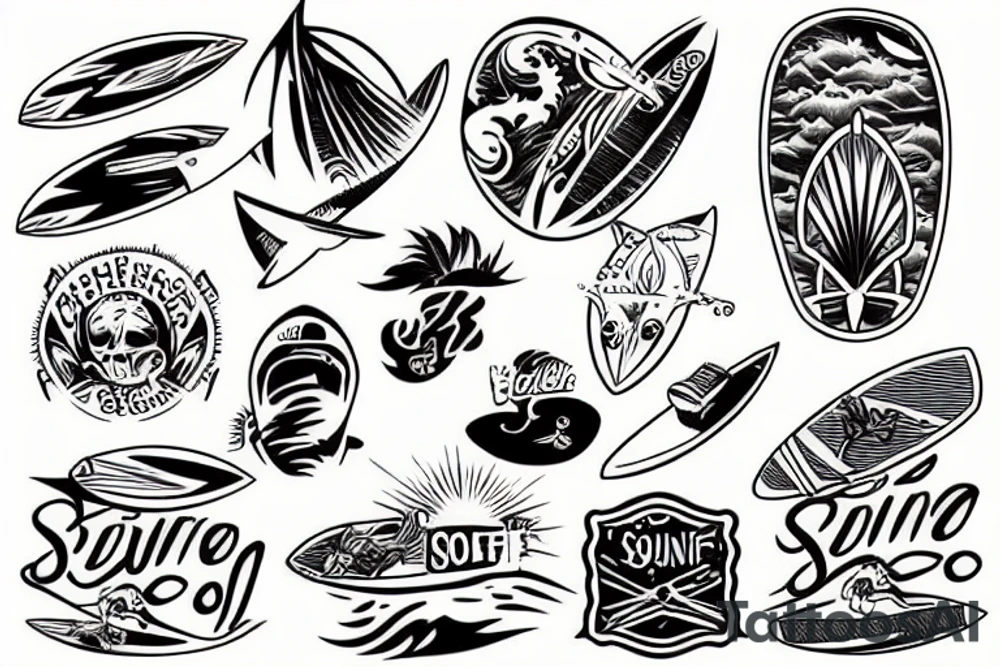 surfing tattoo idea