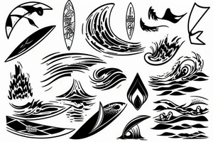 surfing waves tattoo idea