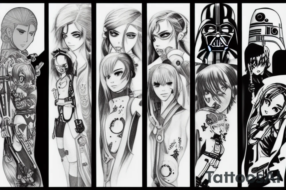 anime design star wars tattoo idea