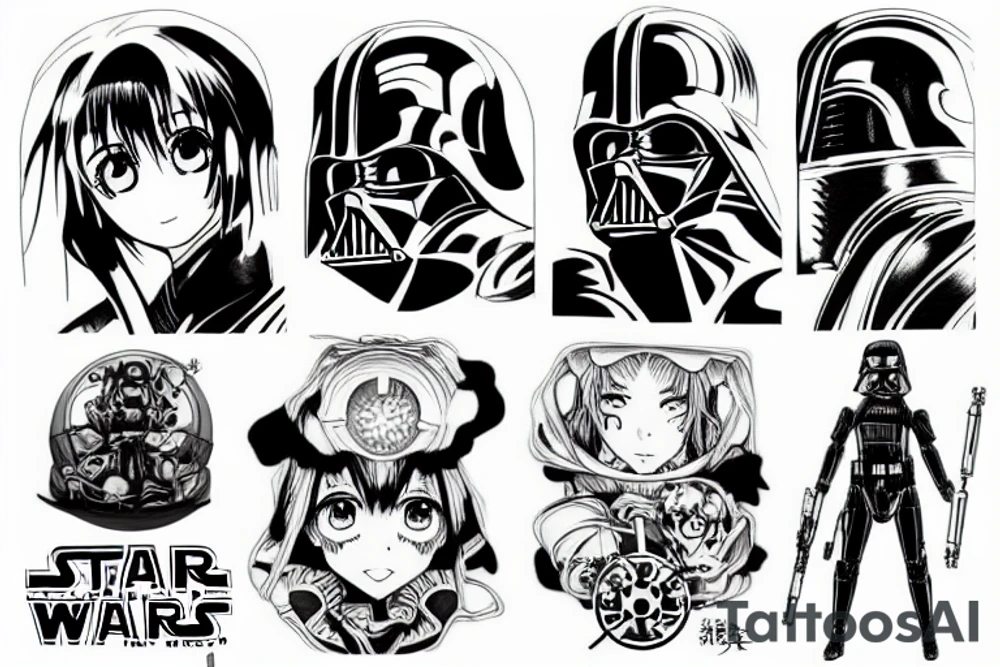 anime design star wars tattoo idea