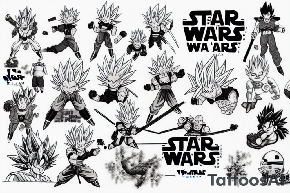 dragon ball design star wars tattoo idea