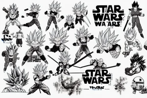dragon ball design star wars tattoo idea