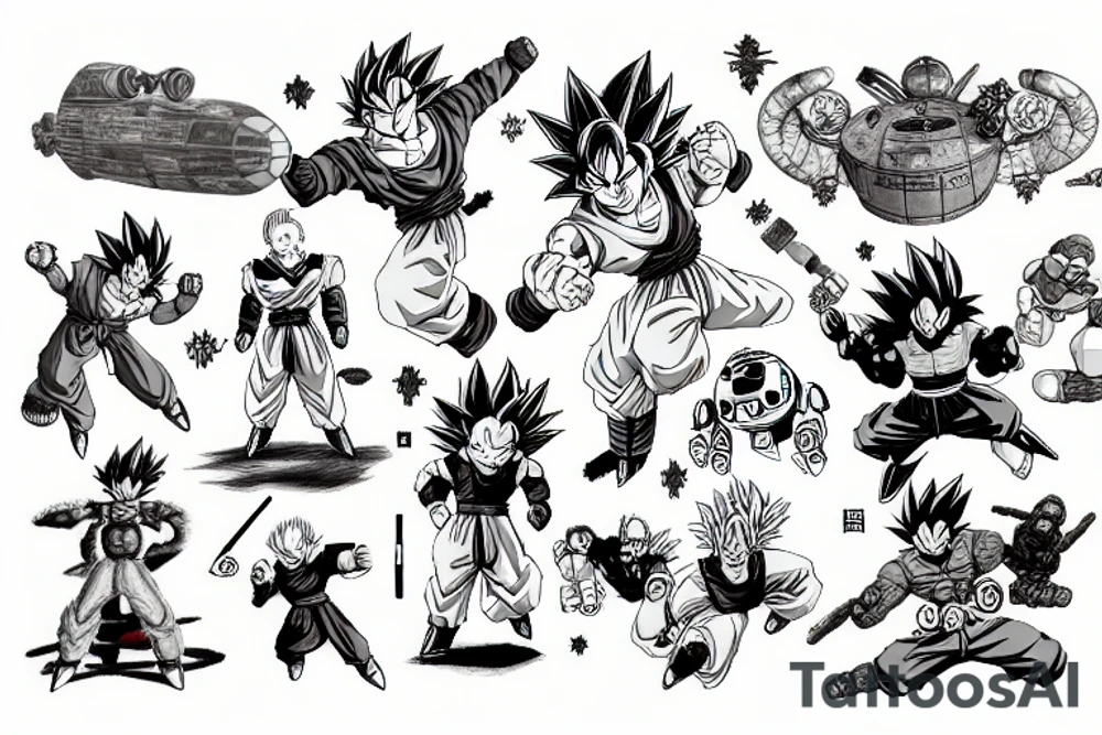 dragon ball design star wars tattoo idea