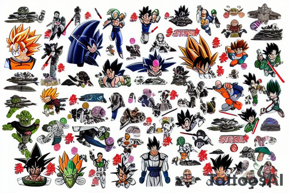 dragon ball design star wars tattoo idea