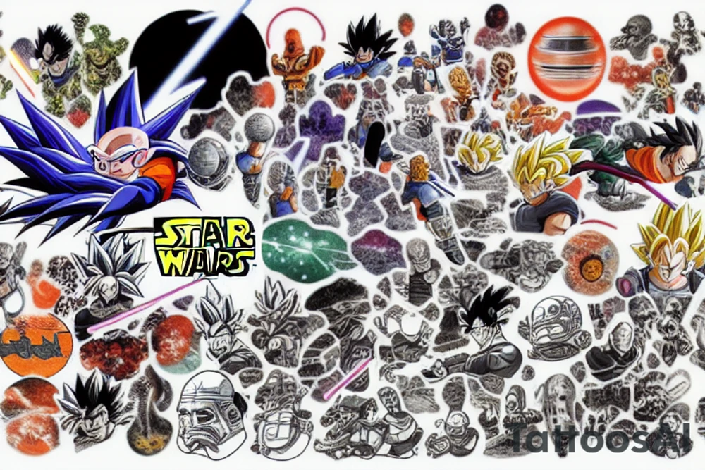 dragon ball design star wars tattoo idea