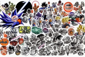 dragon ball design star wars tattoo idea