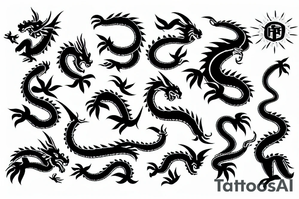 Dragon with Japanese tattoo idea