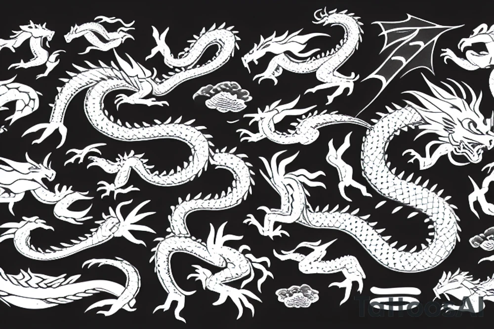 Dragon with Japanese tattoo idea