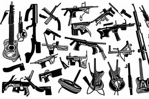music, guns, Libra tattoo idea