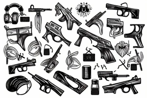 music, guns, Libra tattoo idea