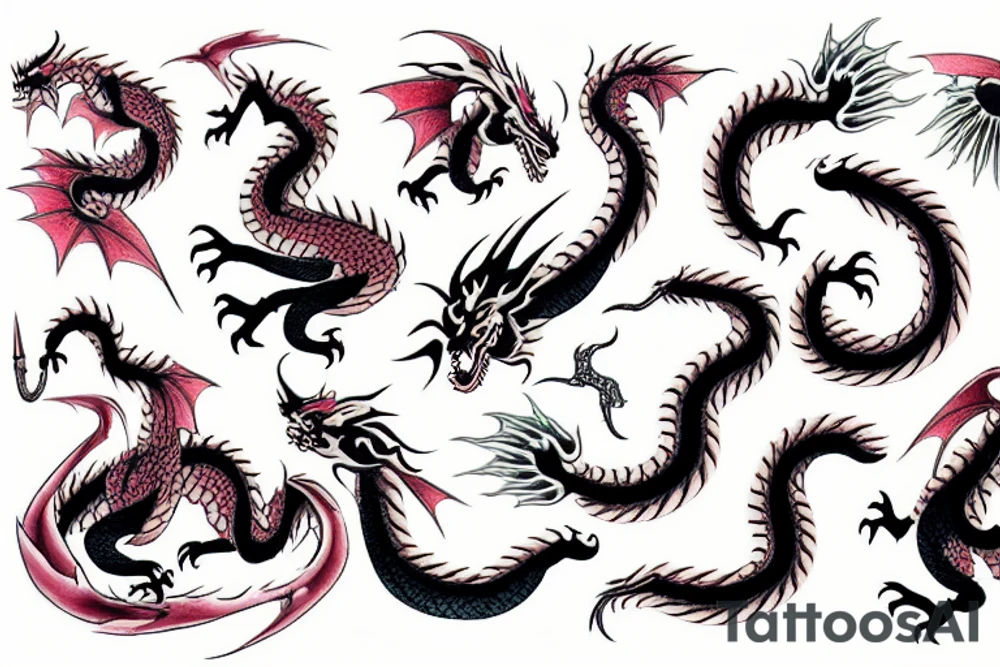 Dragon with Japanese tattoo idea