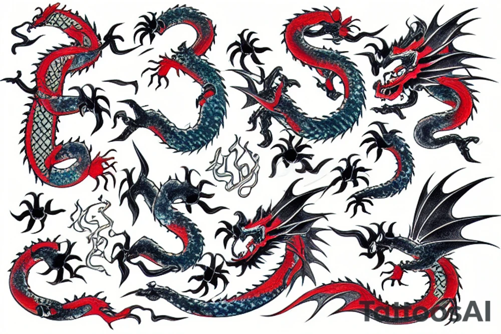 Dragon with Japanese tattoo idea
