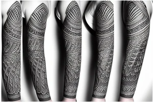 Mandala sleeve with tribal themes tattoo idea