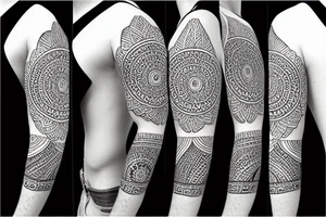 Mandala sleeve with tribal themes tattoo idea