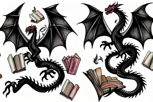 Dragon with a book tattoo idea