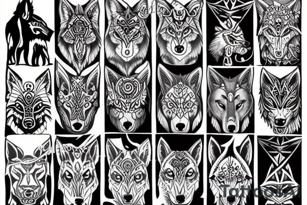wolf tattoo idea