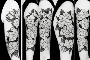 a hydrangea merged with an apple tattoo idea