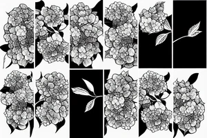 a hydrangea merged with an apple tattoo idea