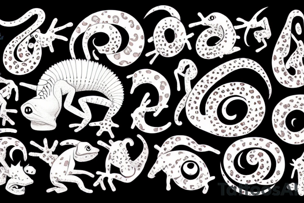 A chameleon eating is own tail in the shape of the infinity symbol tattoo idea