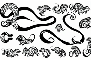 A chameleon eating is own tail in the shape of the infinity symbol tattoo idea