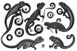 A chameleon eating is own tail in the shape of the infinity symbol tattoo idea