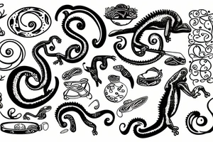 A chameleon eating is own tail in the shape of the infinity symbol tattoo idea