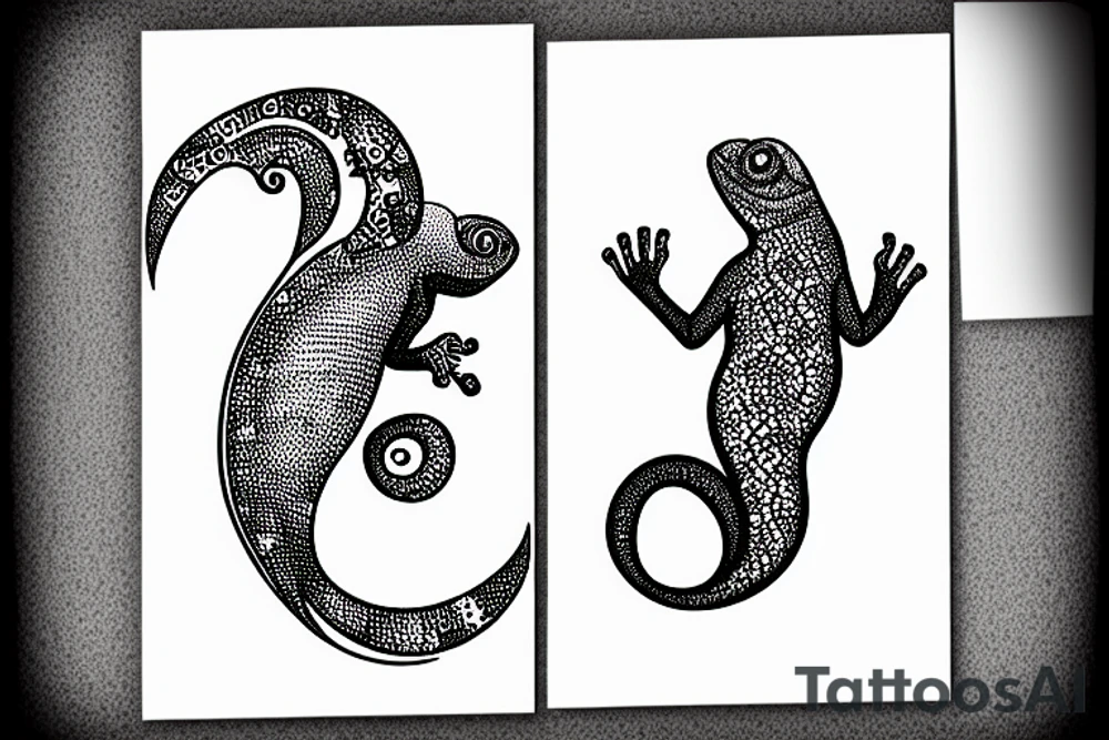 A chameleon eating is own tail in the shape of the infinite symbol tattoo idea