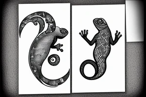 A chameleon eating is own tail in the shape of the infinite symbol tattoo idea