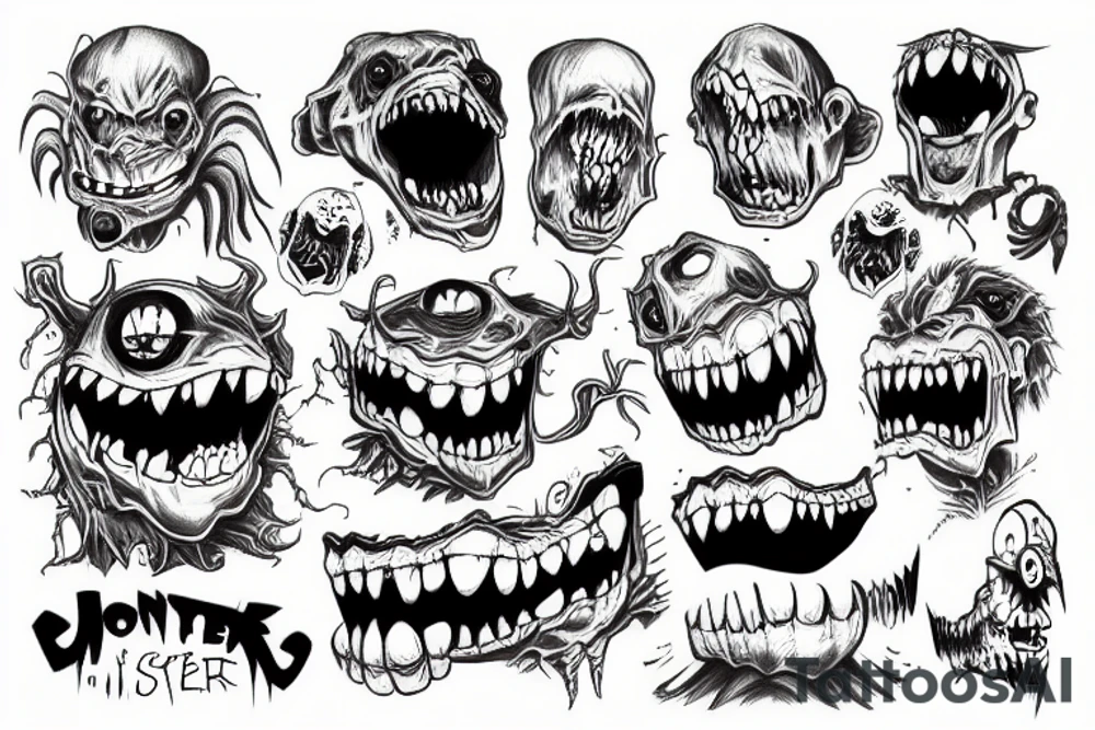 a monster under a bed tattoo idea